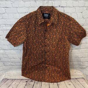 Monument Men’s Button Down Halloween Sugar Skull Pattern Shirt